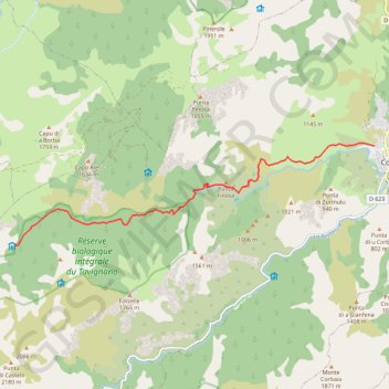 Itinéraire Corte - Refuge de la Sega, distance, dénivelé, altitude, carte, profil, trace GPS