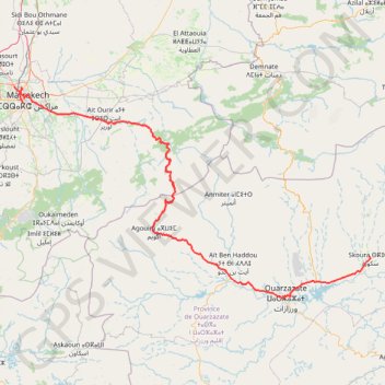 Itinéraire Maroc 2018, distance, dénivelé, altitude, carte, profil, trace GPS