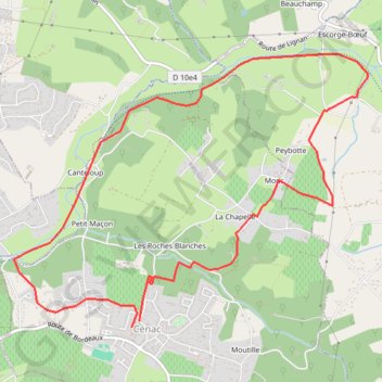 Itinéraire rando cenac 10 km, distance, dénivelé, altitude, carte, profil, trace GPS