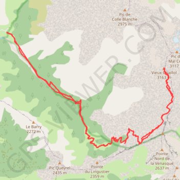 Itinéraire Vieux Chaillol, distance, dénivelé, altitude, carte, profil, trace GPS