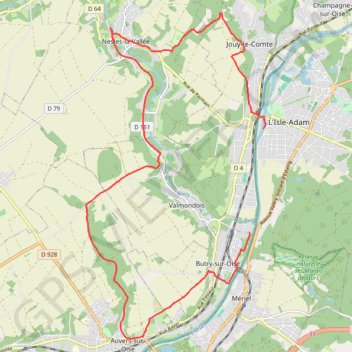 Itinéraire De Valmondois à L'Isle-Adam, distance, dénivelé, altitude, carte, profil, trace GPS