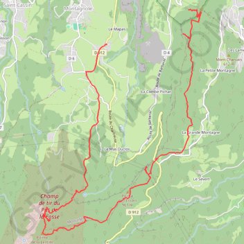 Itinéraire Croix de la coche à Montagnole, distance, dénivelé, altitude, carte, profil, trace GPS