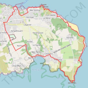 Itinéraire Groix, distance, dénivelé, altitude, carte, profil, trace GPS