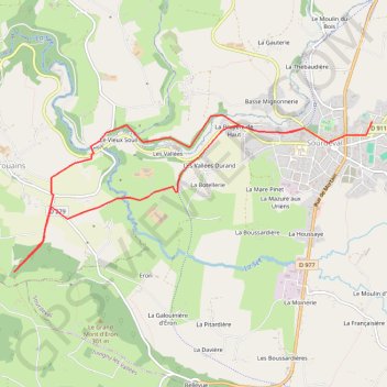 Itinéraire Randonnée Brouains, distance, dénivelé, altitude, carte, profil, trace GPS