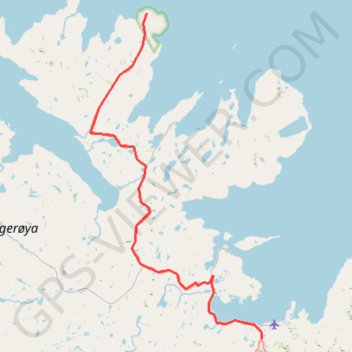 Itinéraire 001: Nordkapp – Honningsvag (Developed), distance, dénivelé, altitude, carte, profil, trace GPS