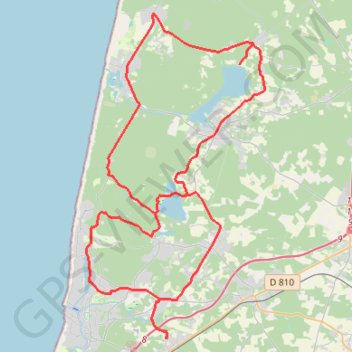 Itinéraire Boucles des lacs - Benesse, distance, dénivelé, altitude, carte, profil, trace GPS