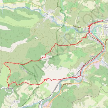 Itinéraire Autour d'Espéraza, distance, dénivelé, altitude, carte, profil, trace GPS
