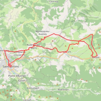 Itinéraire Voie de Piémont, distance, dénivelé, altitude, carte, profil, trace GPS