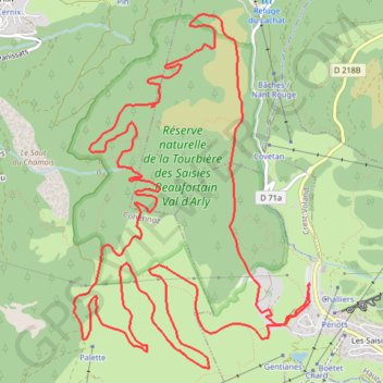 Itinéraire Les Saisies, distance, dénivelé, altitude, carte, profil, trace GPS