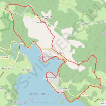Itinéraire Parc du Morvan - Montsauche-les-Settons, distance, dénivelé, altitude, carte, profil, trace GPS