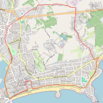 Itinéraire Front de mer à Carnac, distance, dénivelé, altitude, carte, profil, trace GPS