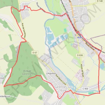 Itinéraire Circuit de la Côte Bigot - Bueil, distance, dénivelé, altitude, carte, profil, trace GPS