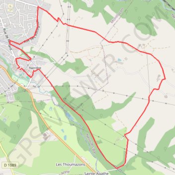 Itinéraire Nerdre, distance, dénivelé, altitude, carte, profil, trace GPS