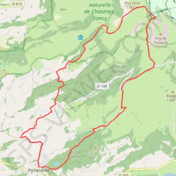 Itinéraire Murol - Fontaine salée, distance, dénivelé, altitude, carte, profil, trace GPS