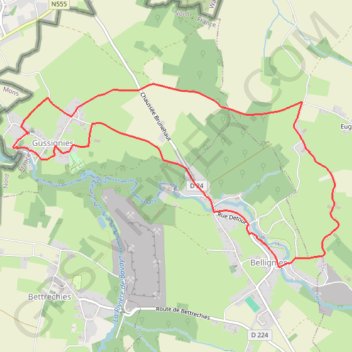 Itinéraire Le circuit de la Vallée du Marbre - Gussignies, distance, dénivelé, altitude, carte, profil, trace GPS