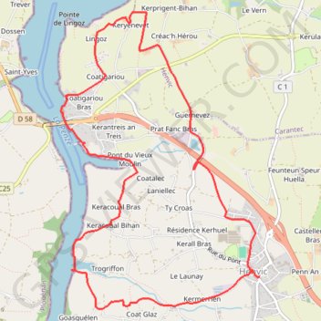 Itinéraire Boucle du Vanneg, distance, dénivelé, altitude, carte, profil, trace GPS
