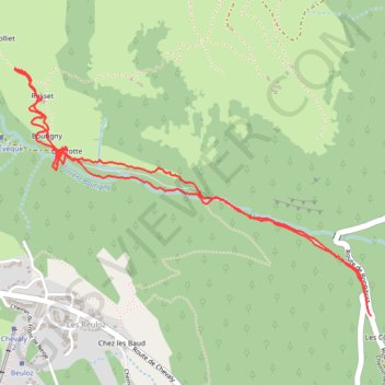Itinéraire La Crotte et Rosset, distance, dénivelé, altitude, carte, profil, trace GPS