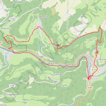 Itinéraire Rando à Saint Hippolyte, distance, dénivelé, altitude, carte, profil, trace GPS