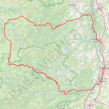 Itinéraire Itinéraire de Pont-de-l'Isère à Valence, distance, dénivelé, altitude, carte, profil, trace GPS