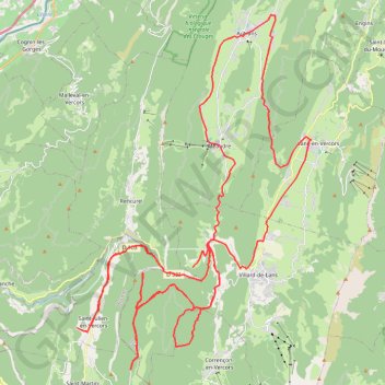 Itinéraire Saint-Julien-en-Vercors - La Bourne - Herbouilly - Malaterre - Brèche de Chalimont - Lans-en-Vercors - Autrans, distance, dénivelé, altitude, carte, profil, trace GPS