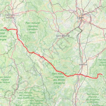 Itinéraire 02 Camping Domaine du Marais à 05 Hôtel des Alpes (via Gerbier de Joncs) 002, distance, dénivelé, altitude, carte, profil, trace GPS