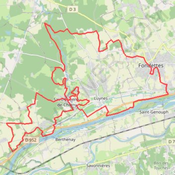 Itinéraire De Fondettes à Cinq-Mars-la-Pile, distance, dénivelé, altitude, carte, profil, trace GPS