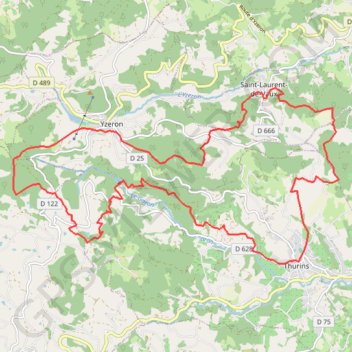 Itinéraire Thurins, distance, dénivelé, altitude, carte, profil, trace GPS