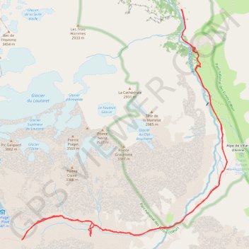 Itinéraire Clot des Cavales (Oisans), distance, dénivelé, altitude, carte, profil, trace GPS