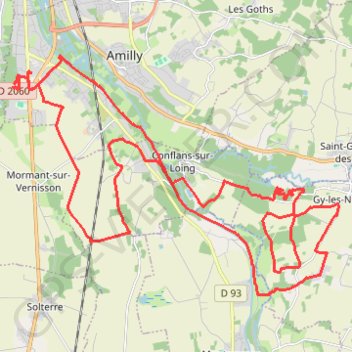 Itinéraire Randonnée des Chouquettes de l'Agglomération Montargeoise - Amilly, distance, dénivelé, altitude, carte, profil, trace GPS
