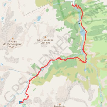 Itinéraire Le refuge de Larribet, distance, dénivelé, altitude, carte, profil, trace GPS