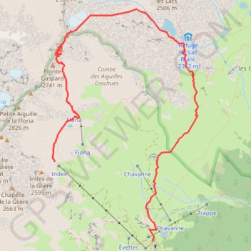 Itinéraire Face Est et traversée des Crochues, distance, dénivelé, altitude, carte, profil, trace GPS
