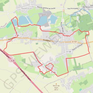 Itinéraire Mametz - Le sentier des 3 clochers, distance, dénivelé, altitude, carte, profil, trace GPS
