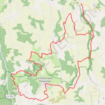 Itinéraire Monts d'Arrée, De Coatélan au cloître, distance, dénivelé, altitude, carte, profil, trace GPS