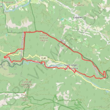 Itinéraire Crête de la Montagne de Bluye, distance, dénivelé, altitude, carte, profil, trace GPS