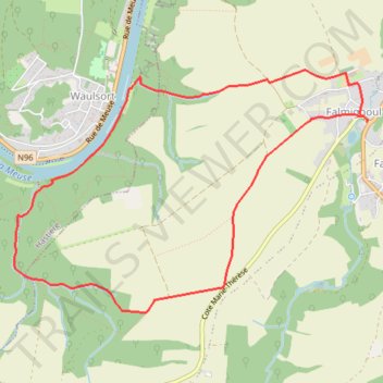 Itinéraire DINANT-FALMIGNOUL- Les Cascatelles, distance, dénivelé, altitude, carte, profil, trace GPS
