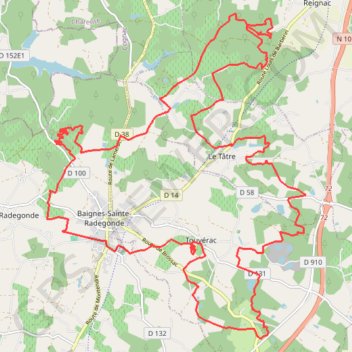 Itinéraire Les Cagouilles - Baignes-Sainte-Radegonde, distance, dénivelé, altitude, carte, profil, trace GPS