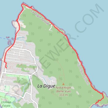 Itinéraire Randonnée de Anse Fourmis à Anse Cocos (la Digue), distance, dénivelé, altitude, carte, profil, trace GPS