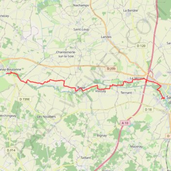 Itinéraire Saint Jean dY vers Tonnay Boutonne, distance, dénivelé, altitude, carte, profil, trace GPS