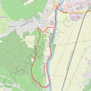 Itinéraire Vallée de la Marne, Château Thierry, distance, dénivelé, altitude, carte, profil, trace GPS