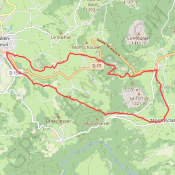 Itinéraire Le Mont de la Tortue Saint-Julien-Chapteuil, distance, dénivelé, altitude, carte, profil, trace GPS