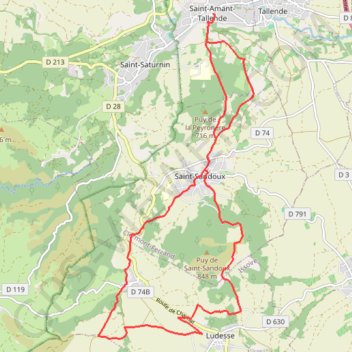 Itinéraire Trail st amand tallende, distance, dénivelé, altitude, carte, profil, trace GPS
