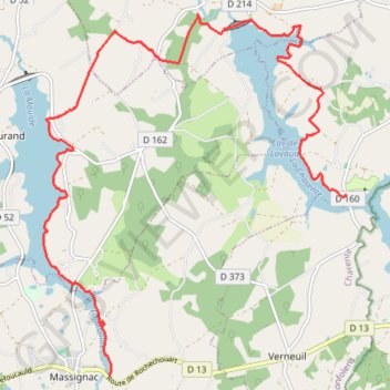 Itinéraire T03.0-Massignac à La Guerlie, distance, dénivelé, altitude, carte, profil, trace GPS