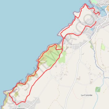 Itinéraire Dahouët La Cotentin, distance, dénivelé, altitude, carte, profil, trace GPS