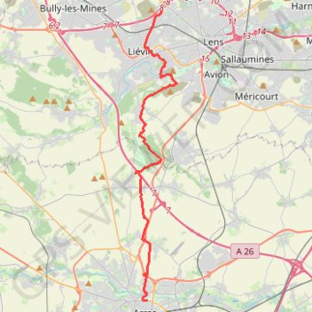 Itinéraire La Route du Louvre « La Canadienne » - Arras, distance, dénivelé, altitude, carte, profil, trace GPS