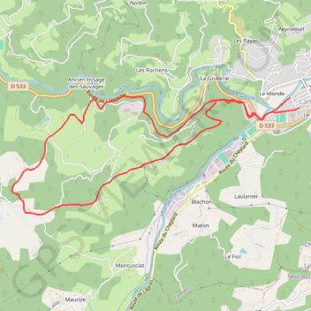 Itinéraire lamastre rosieres, distance, dénivelé, altitude, carte, profil, trace GPS