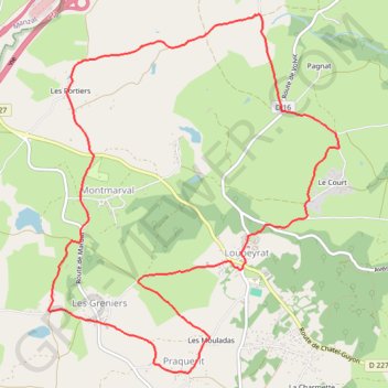 Itinéraire Randonnée en boucle depuis Loubeyrat, distance, dénivelé, altitude, carte, profil, trace GPS