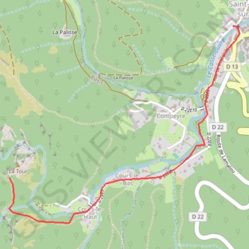 Itinéraire La tour de guet de Nébuzon, les baignoires de Cours, distance, dénivelé, altitude, carte, profil, trace GPS