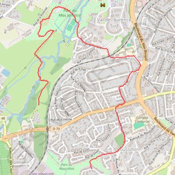 Itinéraire Vers la roseraie, distance, dénivelé, altitude, carte, profil, trace GPS