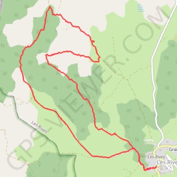 Itinéraire Les Rives - la bergerie Montaury, distance, dénivelé, altitude, carte, profil, trace GPS