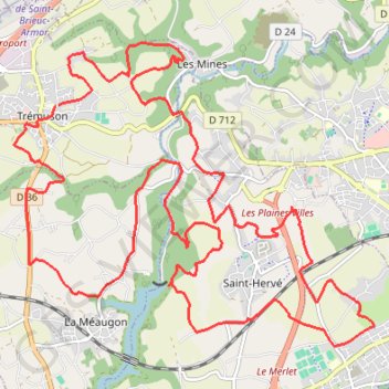 Itinéraire Entre Trémuson et Saint-Brieuc, distance, dénivelé, altitude, carte, profil, trace GPS